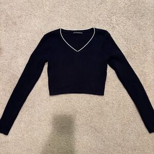 Brandy Melville Navy V-Neck Sweater